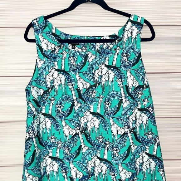 NWOT Talbots Giraffe Jungle Print Cotton Sleeveless Shift Dress 12 - Picture 3 of 13